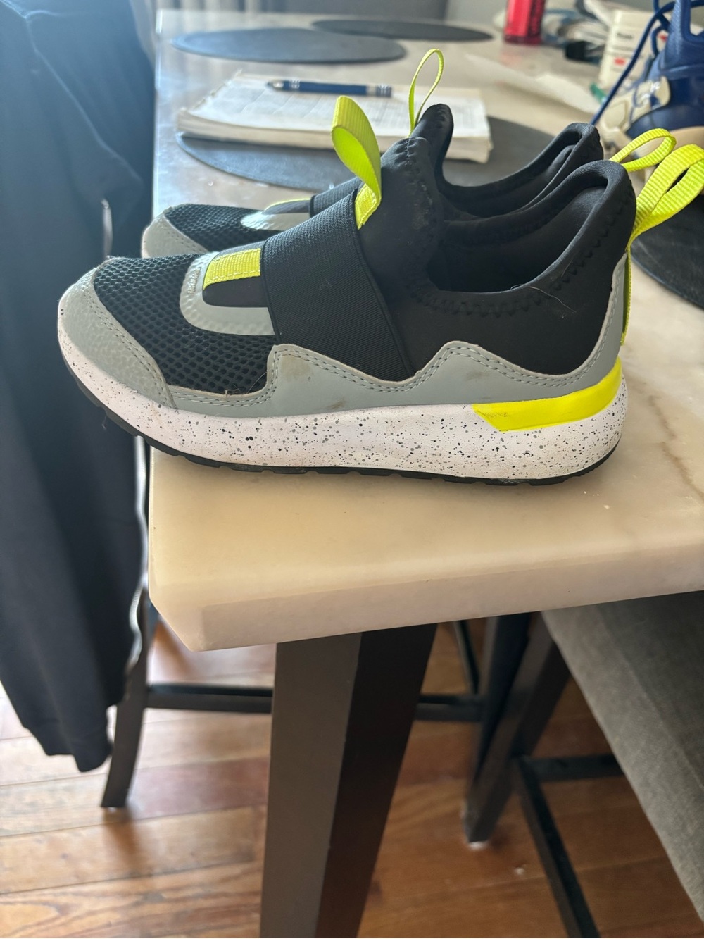 all in motion Kids Slip-On Sneakers - Black, Gray & Neon Yellow